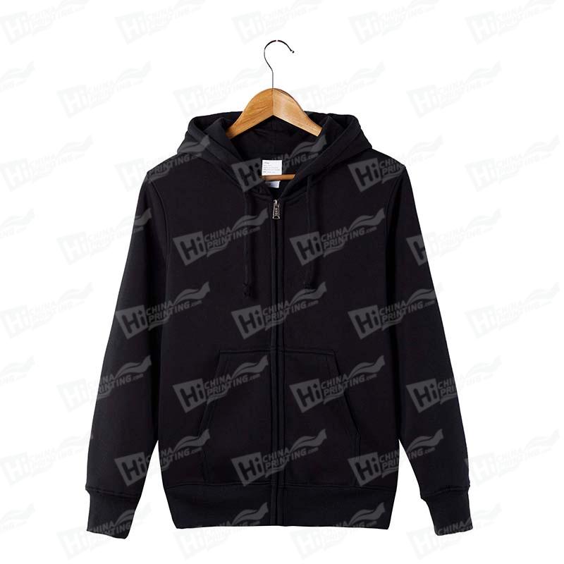 Full-Zip Black Hoodies